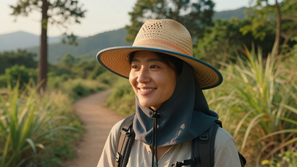 outdoor hat with neck flap