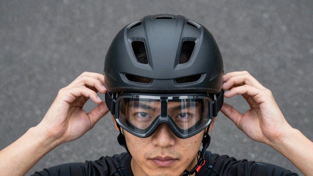 bicycle helmet with goggles