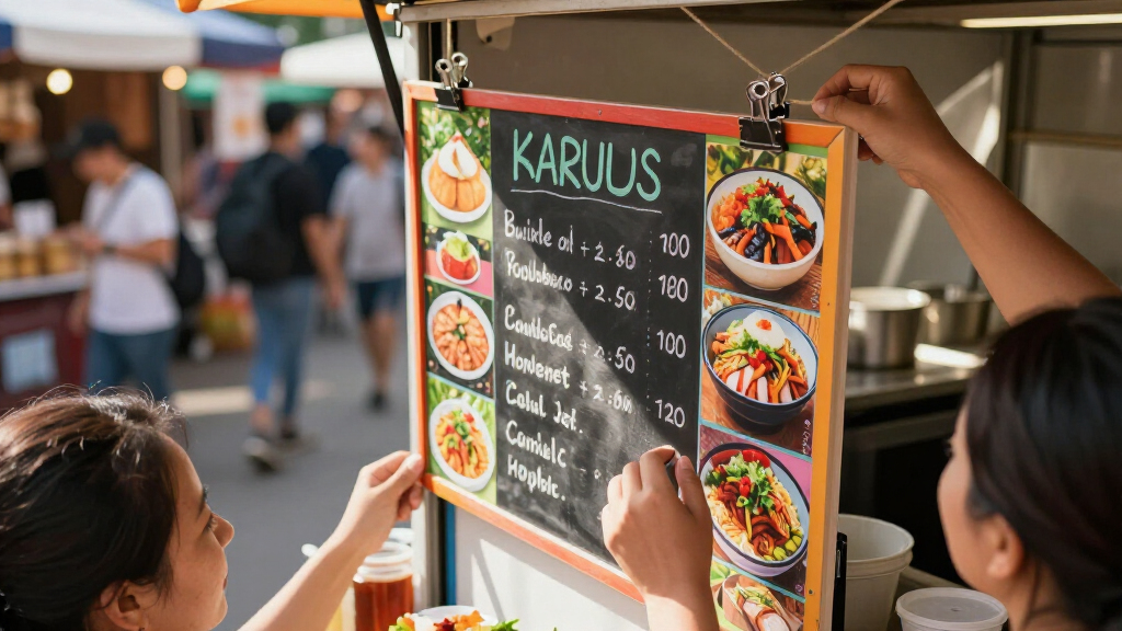 best outdoor menu display for street food vendors