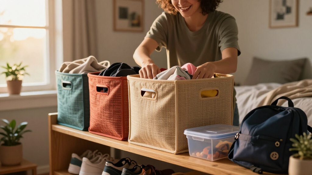 multifunctional dorm storage bins