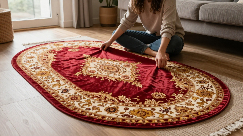 yilong oval silk carpet 6x9