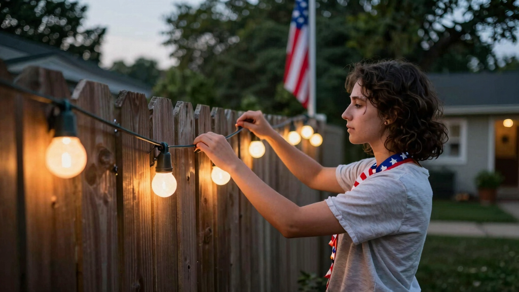 patriotic outdoor string lights