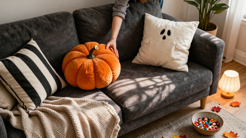Halloween themed throw pillows