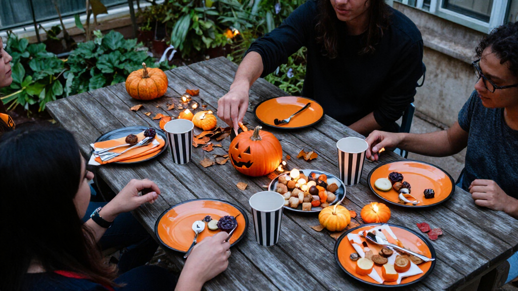 outdoor Halloween party tableware