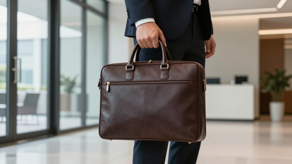 top grain leather briefcases with zipper top