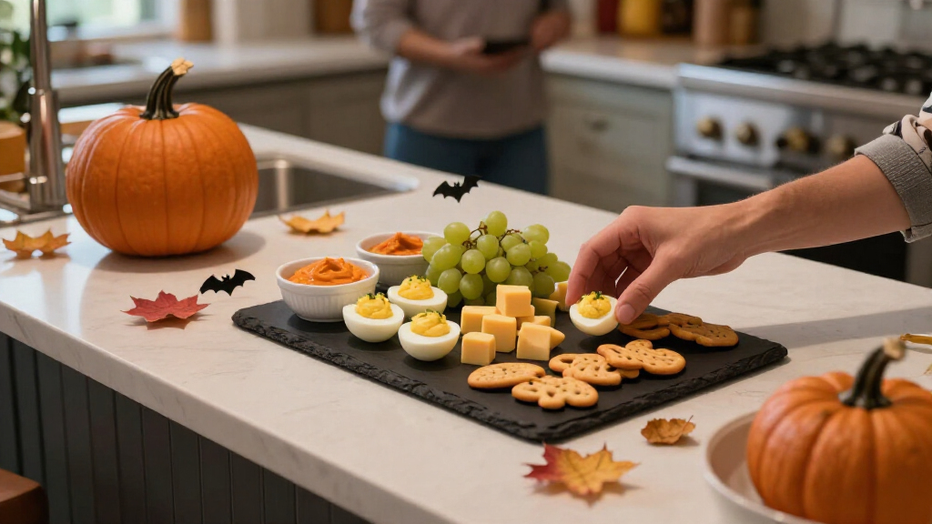 Halloween appetizer serving trays