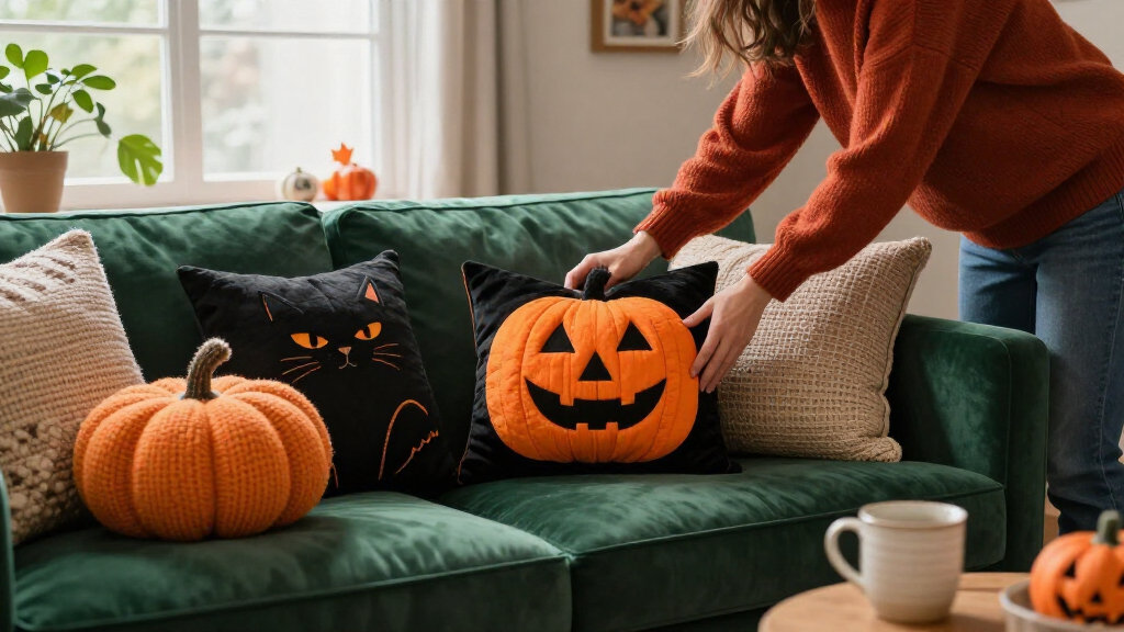 Halloween throw pillows