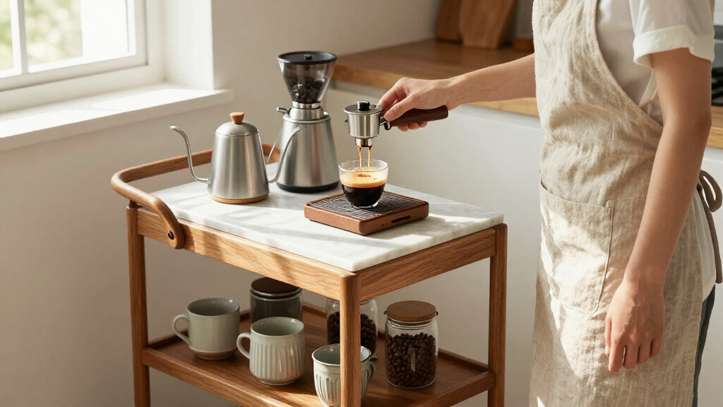 coffee bar carts with storage