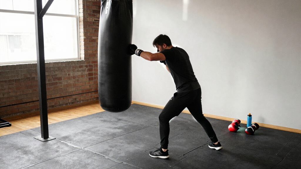 heavy punching bag and stand set