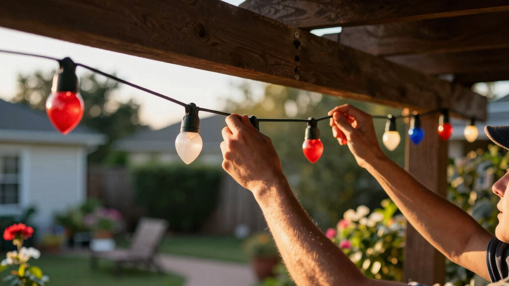 patriotic outdoor string lights