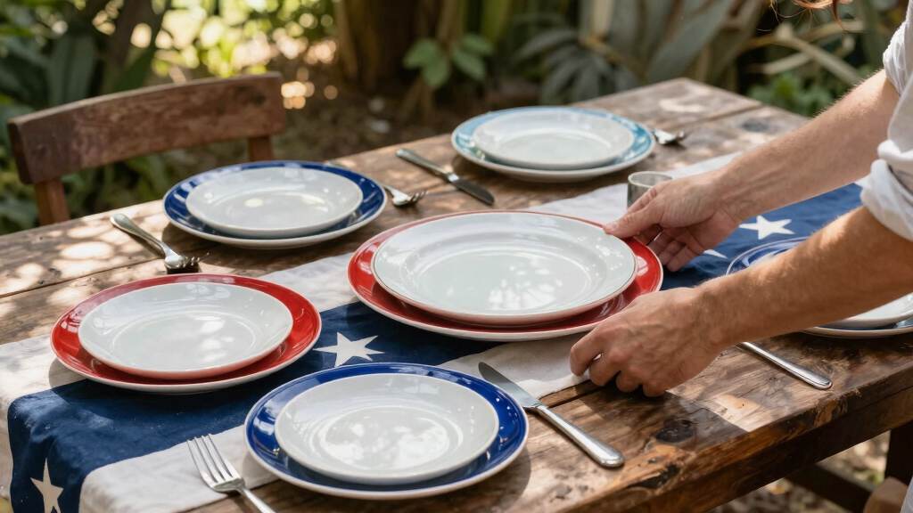 patriotic outdoor dinnerware