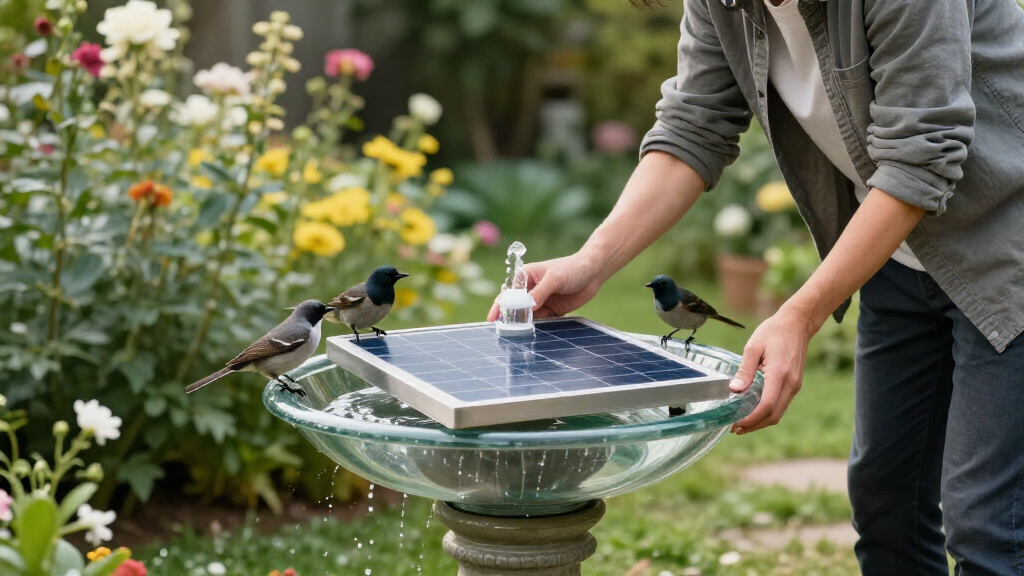 solar birdbath fountains