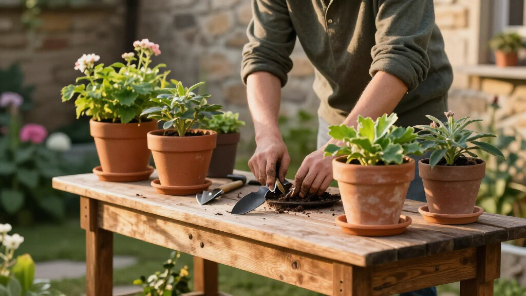 best potting benches for garden courtyards