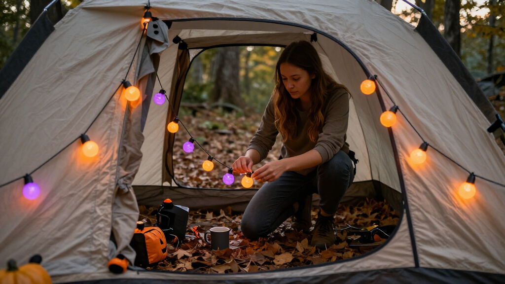 Halloween camping string lights
