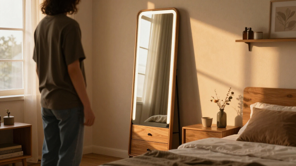 full length led mirrors with storage