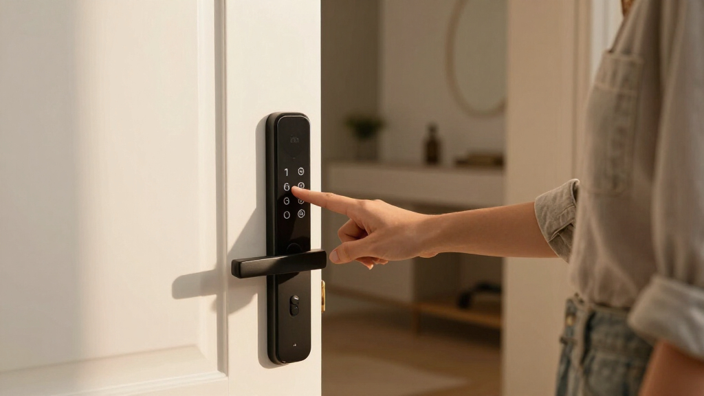 smart door lock fingerprint keypad