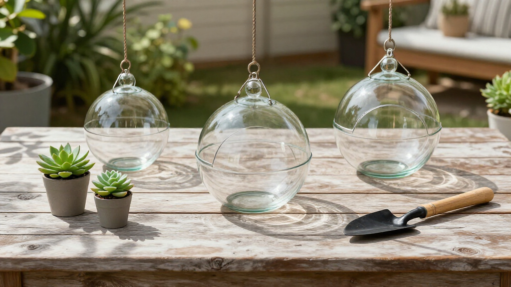 hanging glass terrarium globes set
