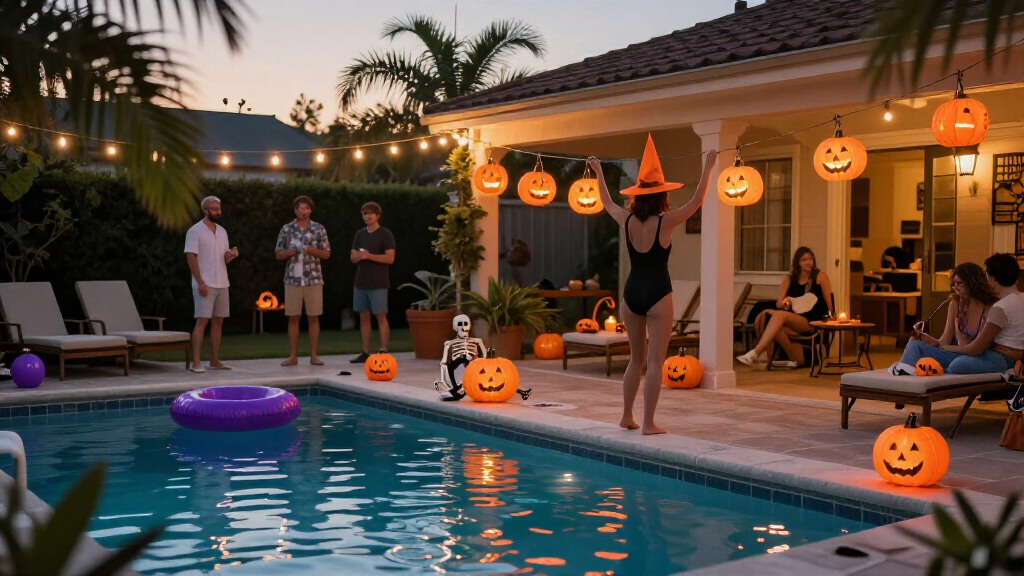 poolside Halloween party supplies
