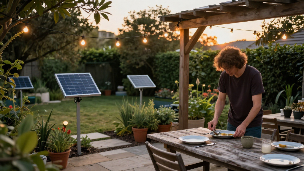 solar powered outdoor string lights