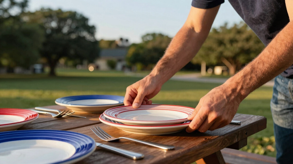 patriotic outdoor dinnerware