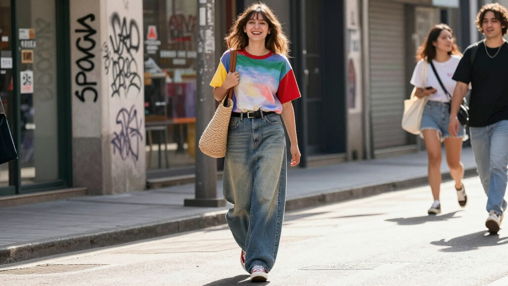 best denim skirts and baggy jeans