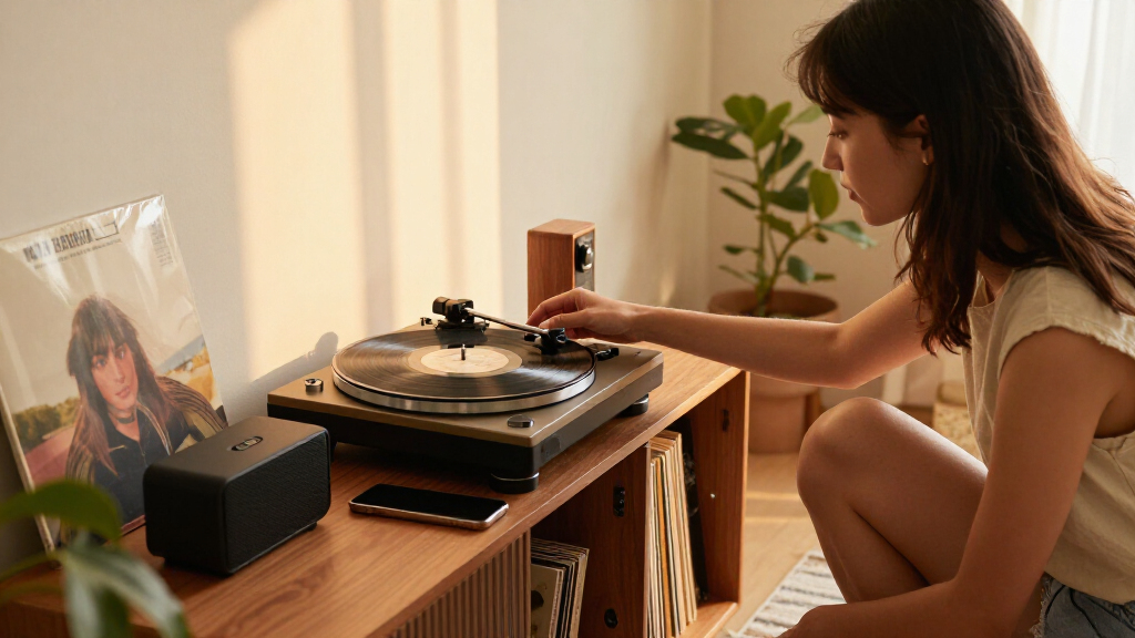 Bluetooth turntables for vinyl records