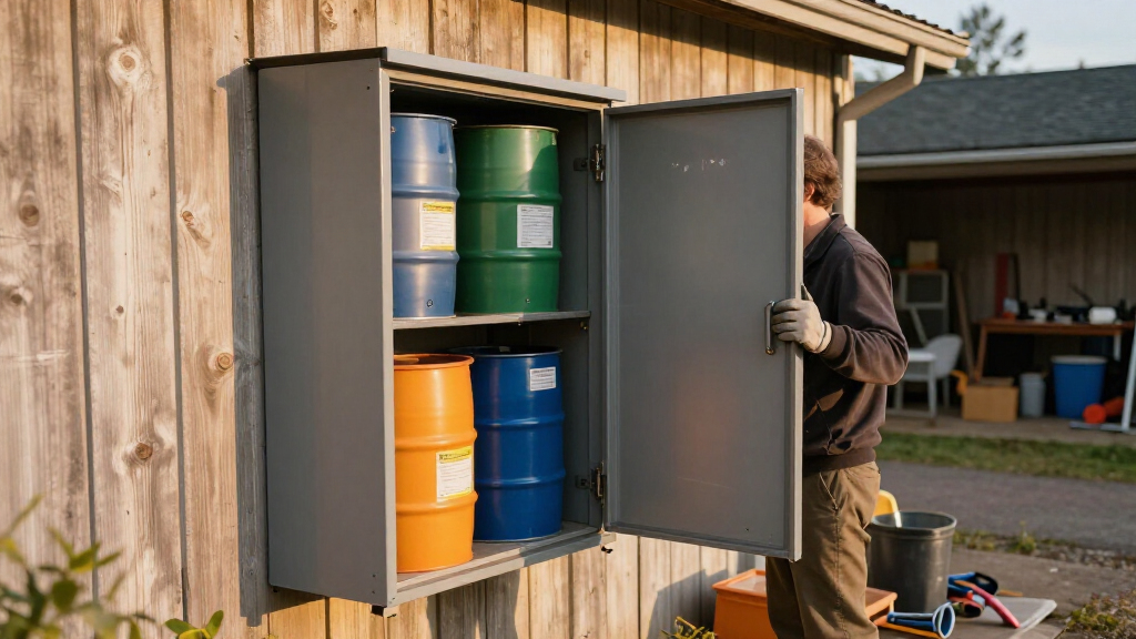 chemical storage drum cabinet outdoor