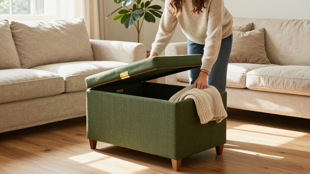 upholstered storage ottomans