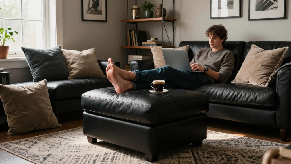 best leather ottomans for dens