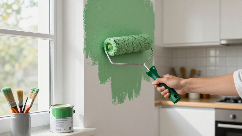 best green and white kitchen paint