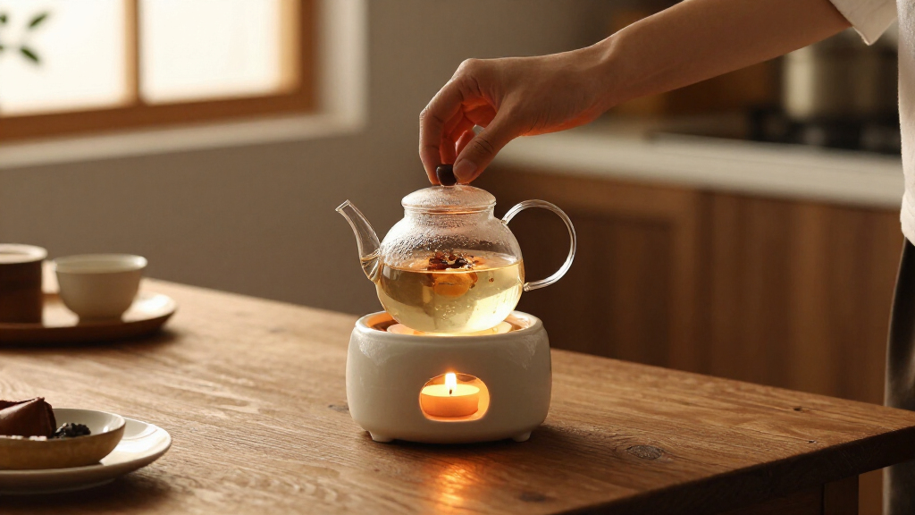 candle lit teapot warmer
