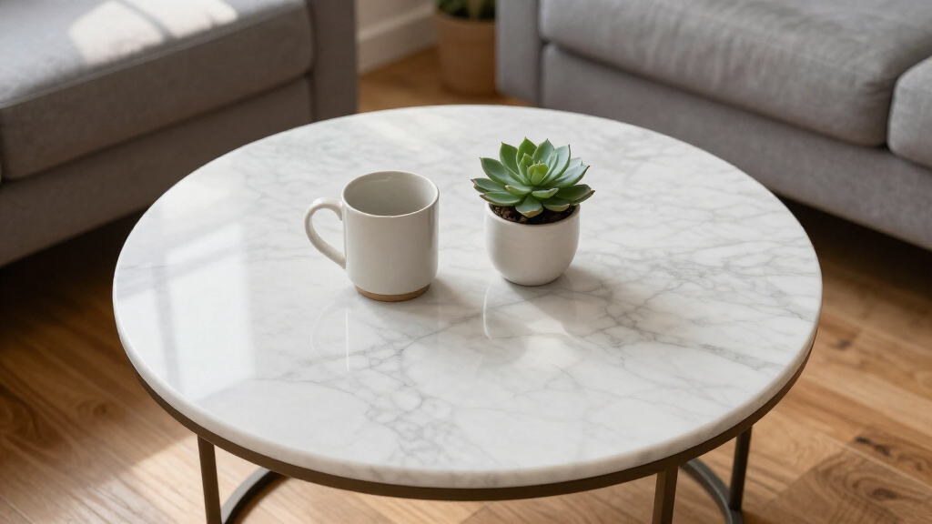 marble top coffee table statement piece