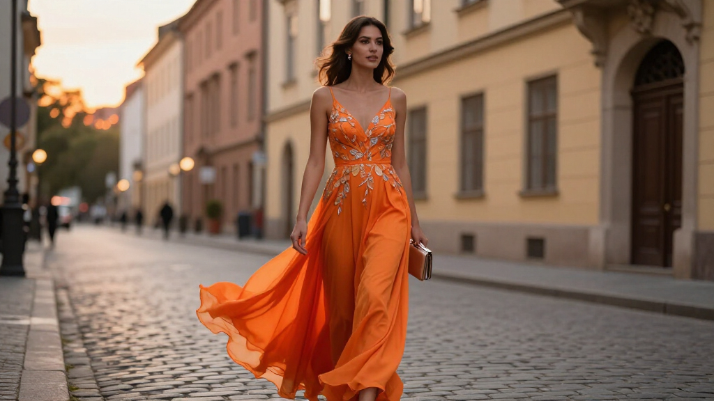 best orange evening gowns