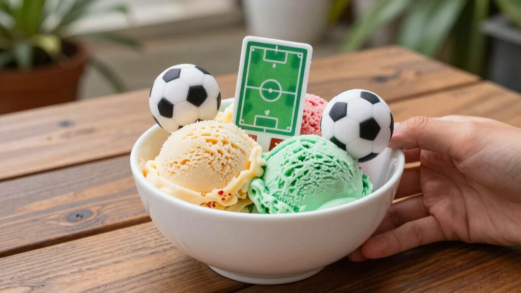 soccer-themed ice cream bowls