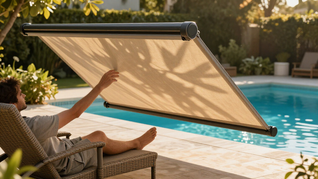 retractable shade systems for pool decks