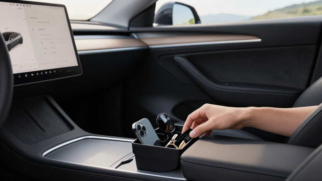 center console organizers for tesla model 3 and model y