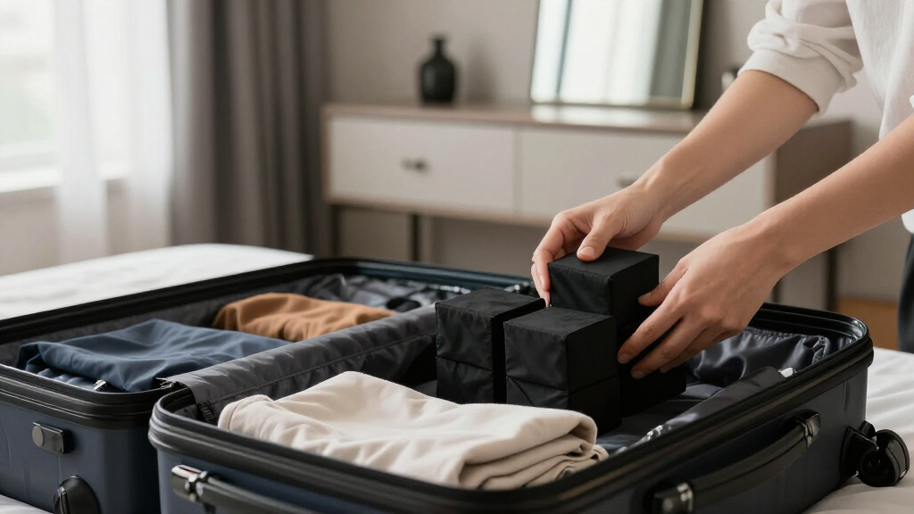 compression packing cube sets for luxury travel