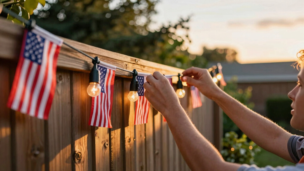 patriotic outdoor string lights