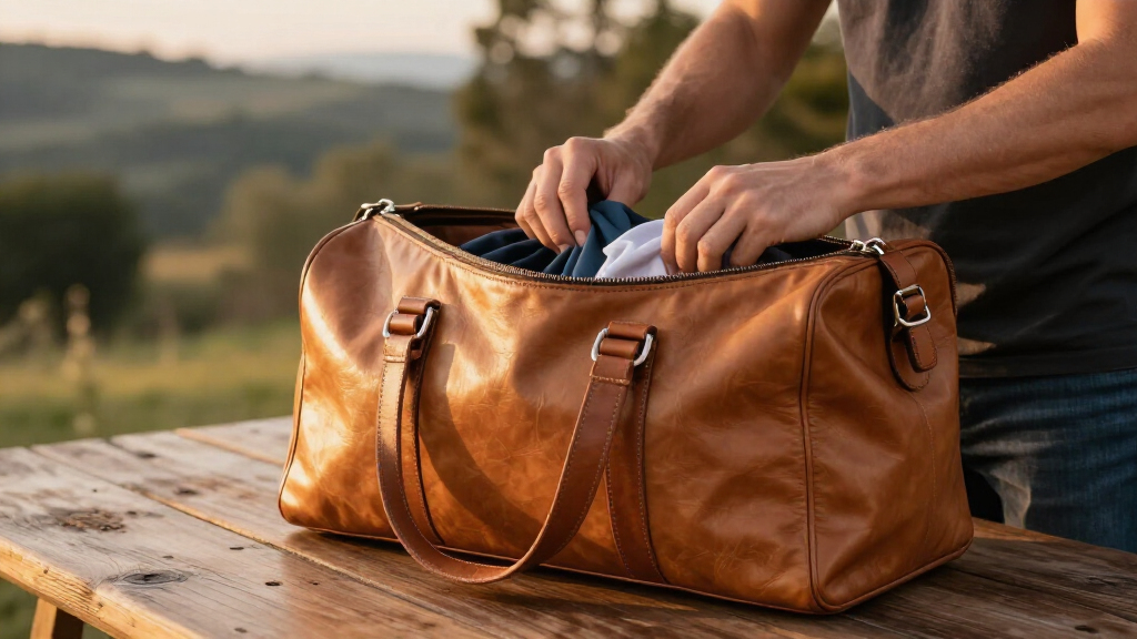 premium leather duffle bags for weekend trips