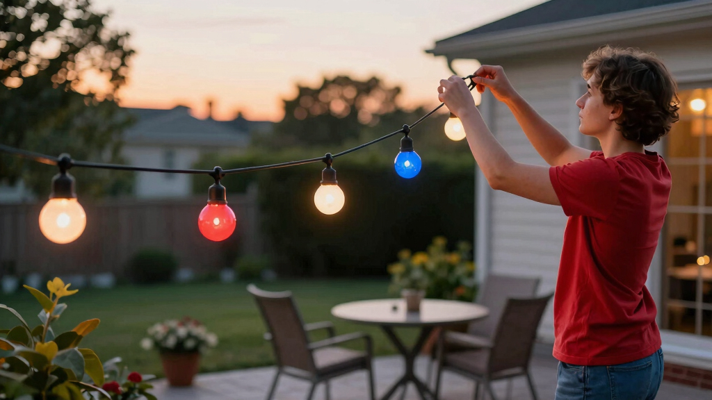 patriotic outdoor string lights