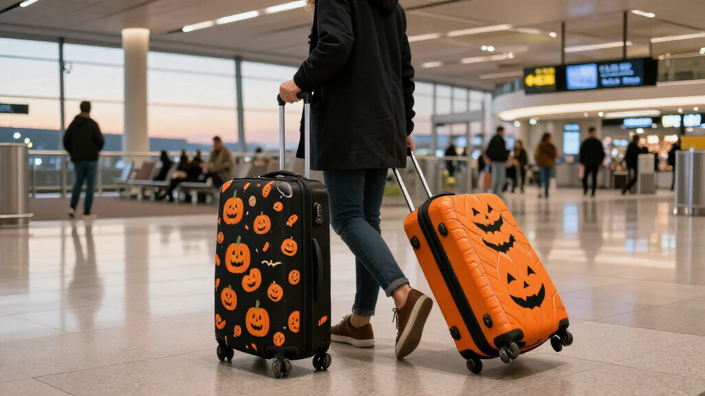 Halloween themed luggage sets
