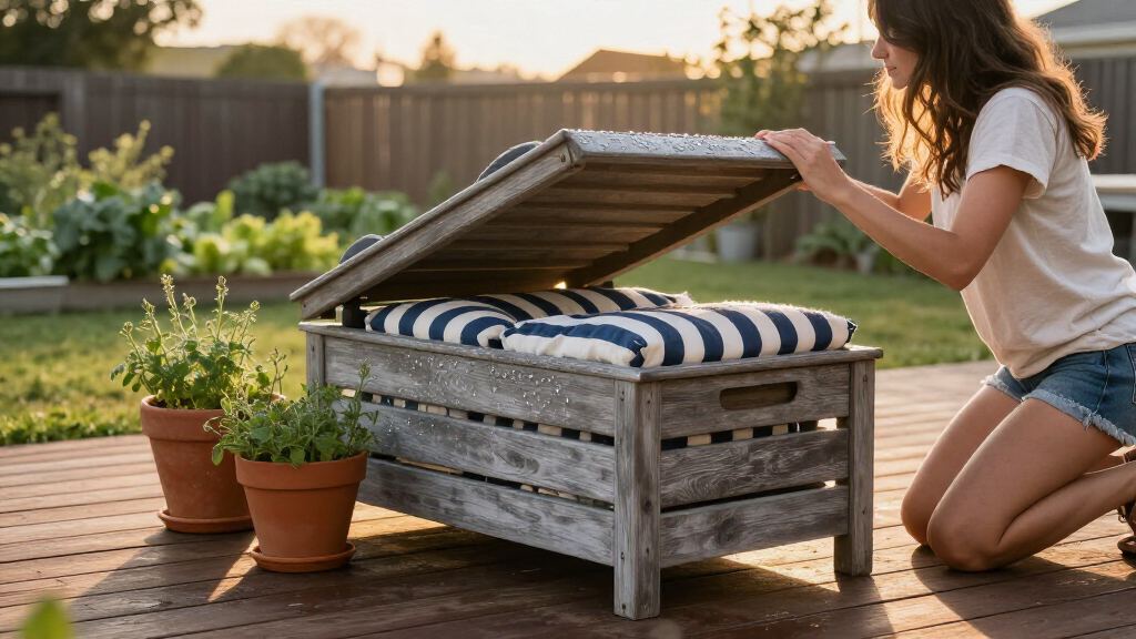 outdoor storage benches waterproof