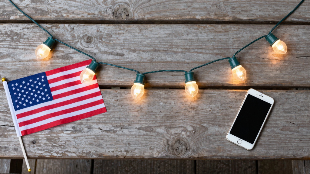 patriotic LED string lights