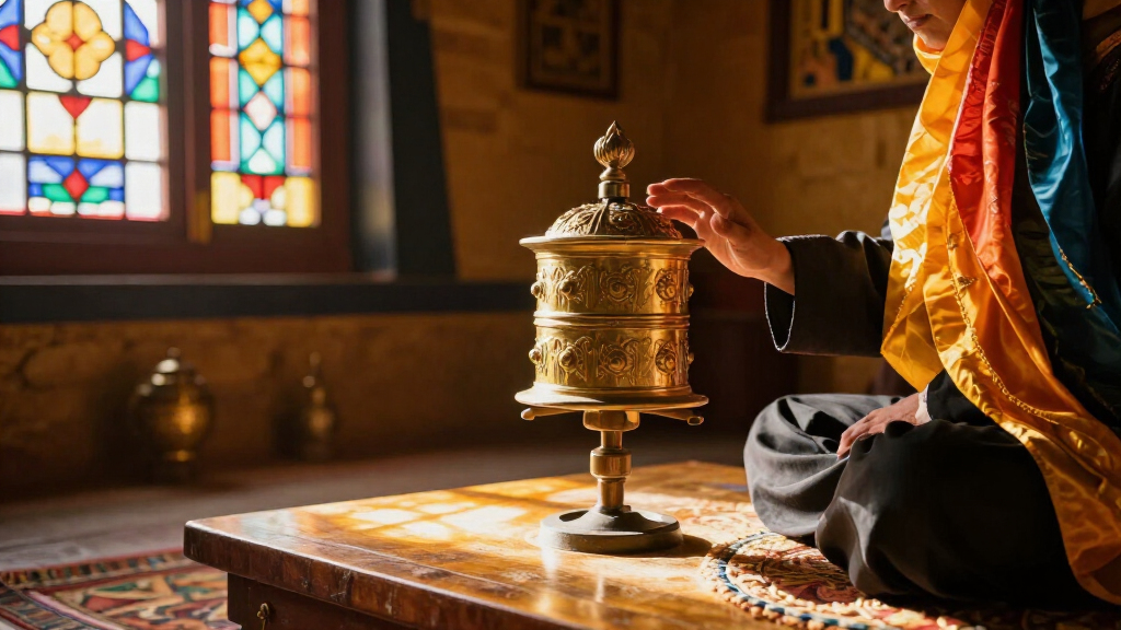 best Tibetan prayer wheel tabletop large