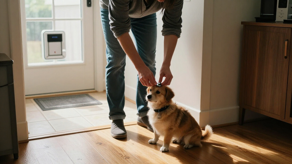 electronic dog door with microchip