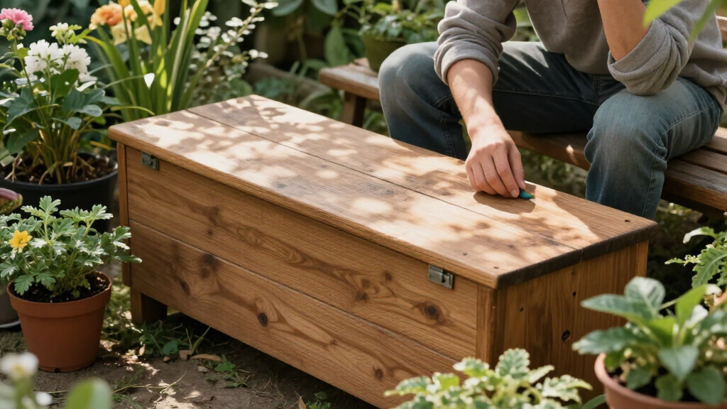 garden outdoor storage benches