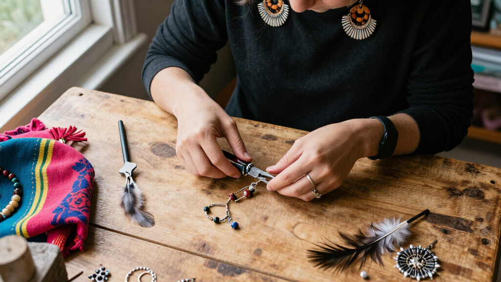 boho style statement earrings