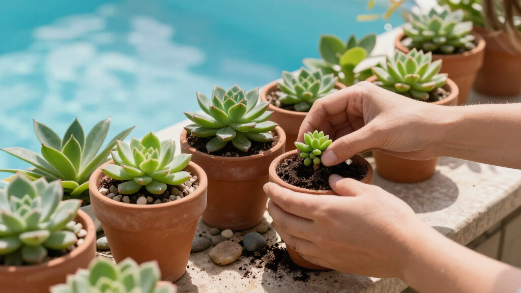 poolside planters outdoor