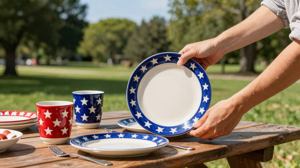 patriotic outdoor dinnerware