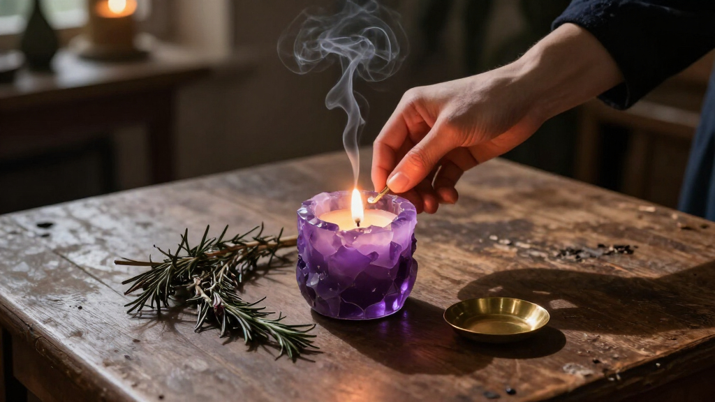 spooky crystal candle holders